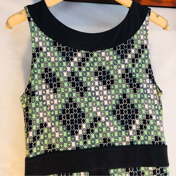 Tory Burch Silk Summer Dress / Green  Black - Size Medium - Picture 2 of 13